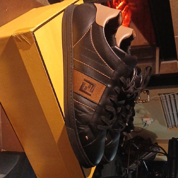 Men's Black and Brown Fendi Sneakers